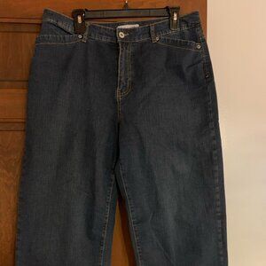 Chico's 2.5 Dark denim wide leg cropped jeans 12 - 14